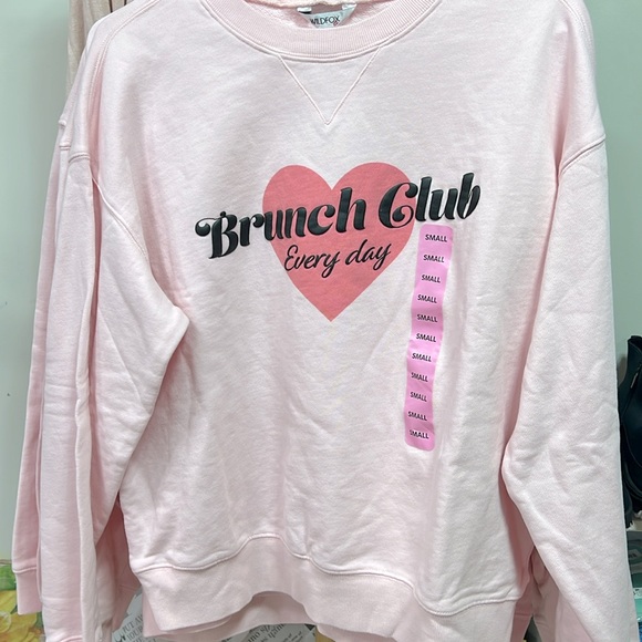 Pink Wildfox Brunch Club Everyday Crewneck New - Picture 8 of 14